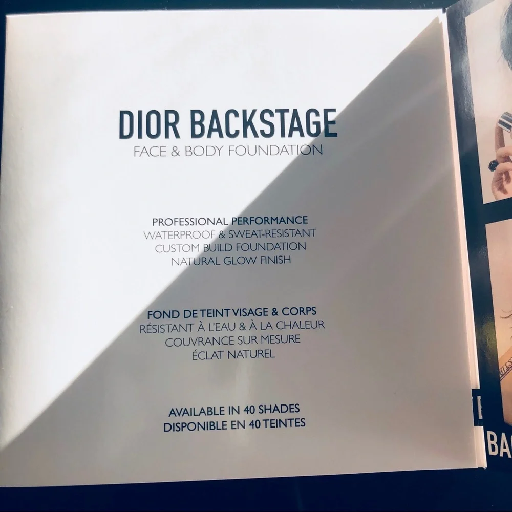 Dior backstage 4 shades Foundation Sample Card